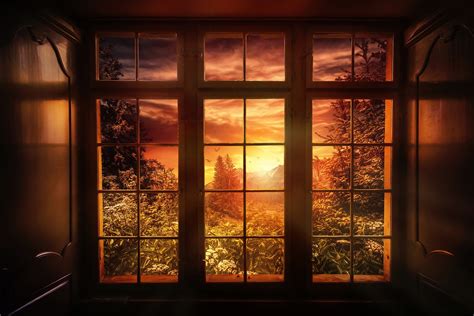 Sunset Through The Window Free Wallpaper Download Download Free
