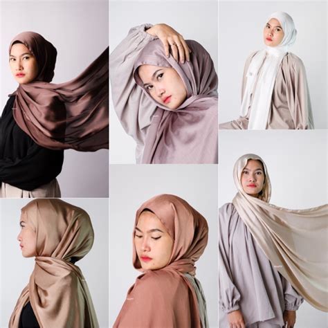Jual Hl Silk Pashmina Hijab Malay Crinkle Realpict Shopee Indonesia