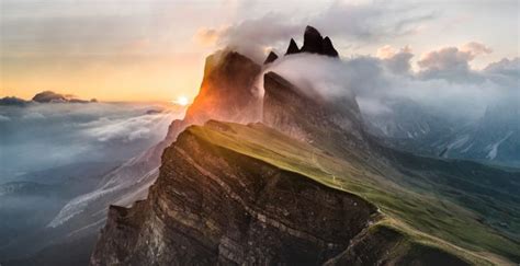 Desktop Wallpaper Dolomites Mountains Clouds Nature Italy Hd Image