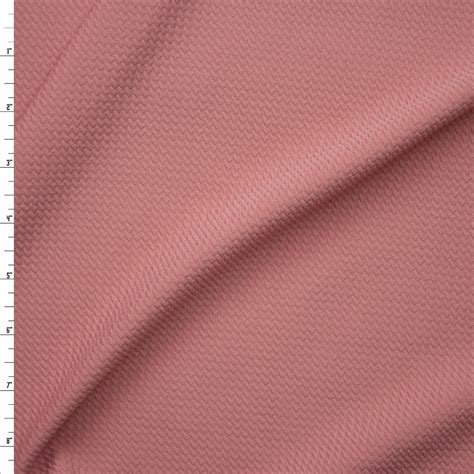 Cali Fabrics Solid Dusty Pink Braided Texture Liverpool Knit Fabric By