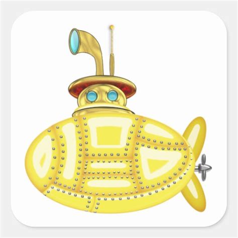 Yellow Submarine Square Sticker Zazzle