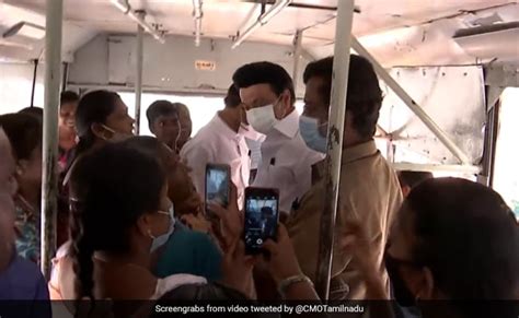 Watch Tamil Nadu Chief Minister Mk Stalin Boards Public Bus Surprising
