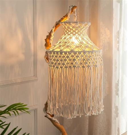Macrame Lampshade Home Decor Boho Bedroom Lamp Handmade Etsy In 2021