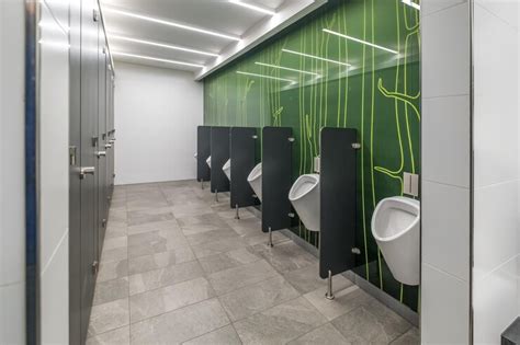 Premium Photo Interior Stylish Restroom In Modern Public Toilet