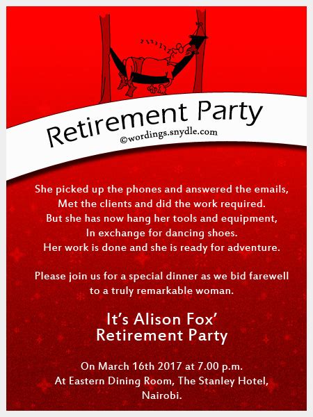 Retirement Party Invitation Wording Ideas And Samples Wordings And