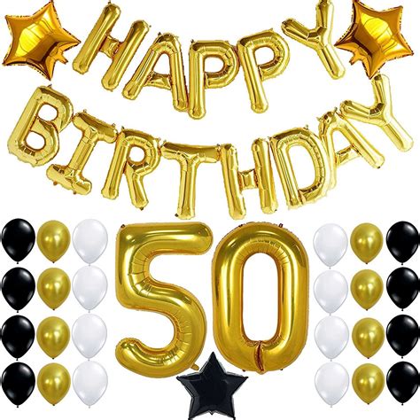 42 Off 50th Birthday Party Decorations Kit Birthday Foil Balloons 50