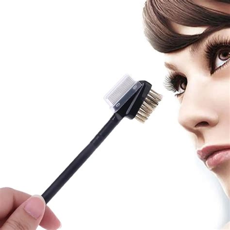 Qiaoyan Beauty Steel Eyebrow Eyelash Dual Comb Extension Brush Metal