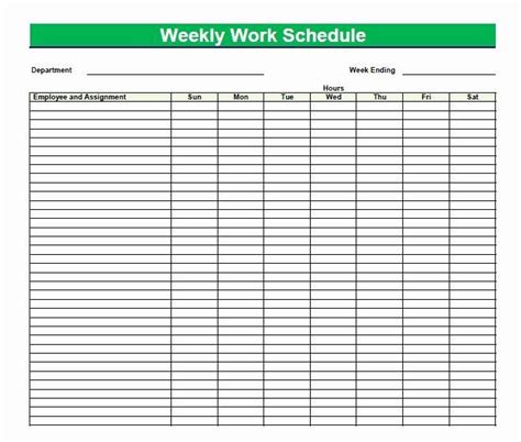 Employee Work Schedule Template Pdf Excel Work Schedule Template