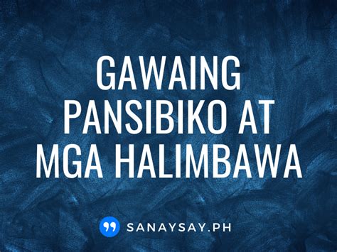 Ano Ang Gawaing Pansibiko Kahulugan At Mga Halimbawa