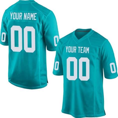 Custom Football Jersey Embroidered Your Names And Numbers Aqua