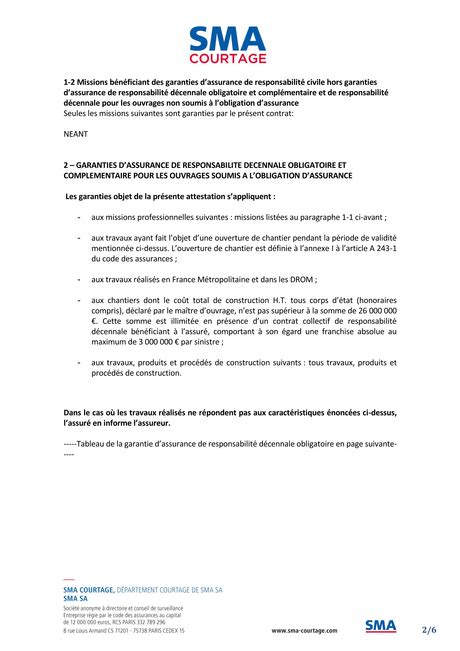 L Attestation D Assurance D Cennale