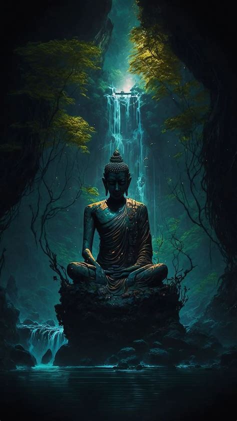 Gautam Buddha Waterfall Background Siddhartha Gautama Lord