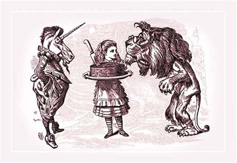 Buyenlarge Through The Looking Glass Alice Lion Unframed Graphic Art