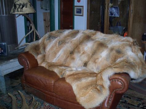 Red Coyote Fur Blanket