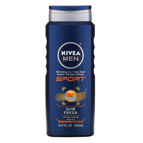 Nivea Men Refreshing 3 In 1 Body Wash Shampoo Sport 169 Fl Oz