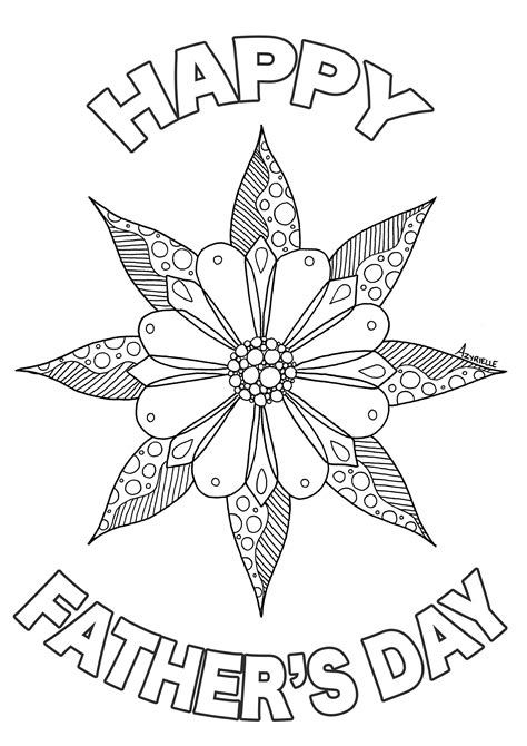 Father S Day Flower By Azyrielle Fathers Day Adult Coloring Pages