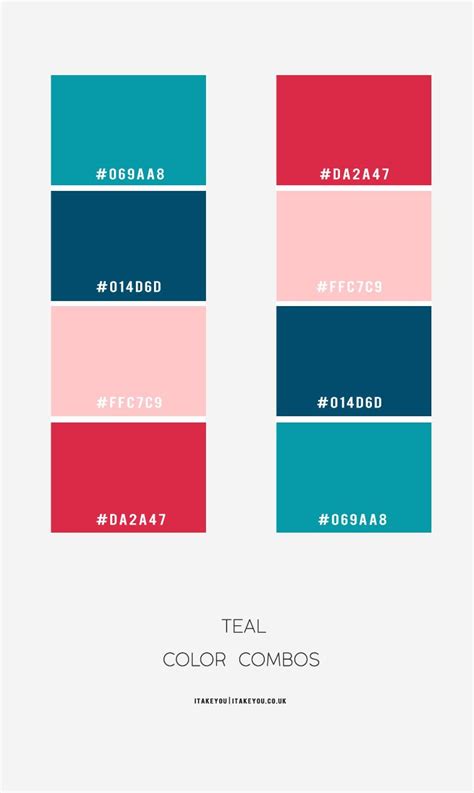 Teal Color Combinations In 2020 Color Palette Pink Teal