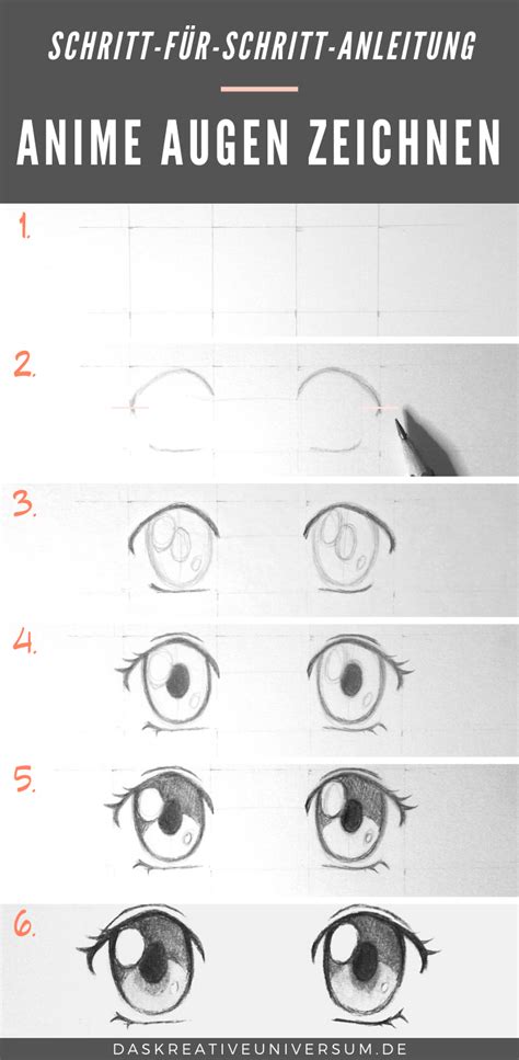 Anime Augen zeichnen lernen Anleitung für Mädchenaugen Augen zeichnen Manga augen zeichnen