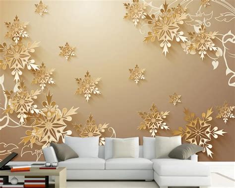 Modern 3d Wallpaper Hd Golden Flower Photo Mural Living Room Home Decor