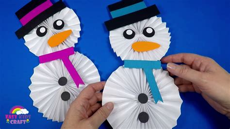 How To Make A Paper Snowman Christmas Craft For Kids Youtube