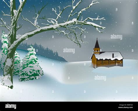 Winter Christmas Scene Stock Vector Image And Art Alamy