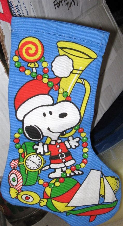 Vintage Snoopy Peanuts Stocking Snoopy Stockings Holiday Crafts