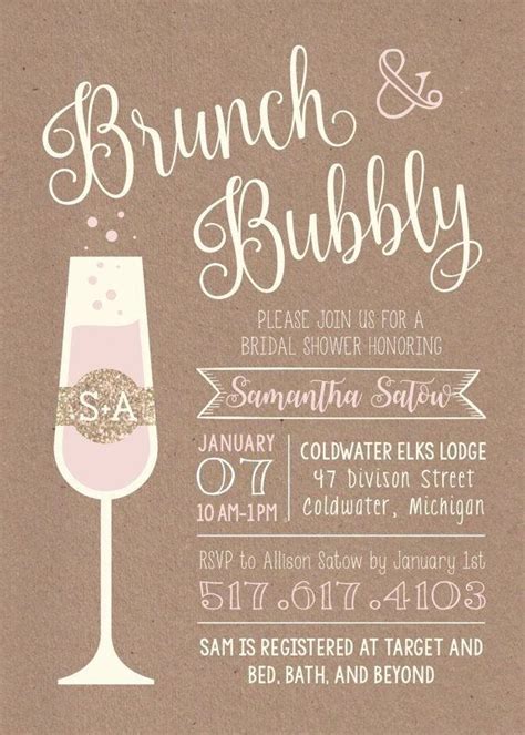 Brunch Invitation Template Free Best Of Brunch And Bubbly Printable