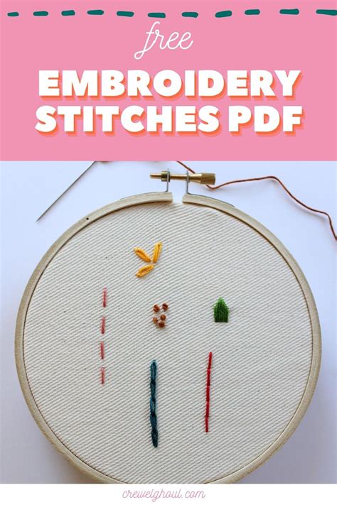 Basic Embroidery Stitches Free Pdf Crewel Ghoul