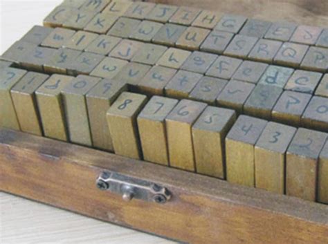Vintage Alphabet Stamp Set Wooden Rubber Stamps Rubber Etsy