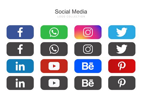 Rounded Rectangle Social Media Icons Set Download Free Vectors