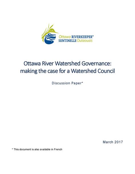 Ottawa River Watershed Governance Title Page Ottawa Riverkeeper