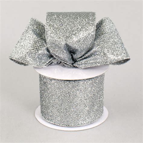 25 Sparkle Metallic Glitter Ribbon Silver 10 Yards Xm415 4 23