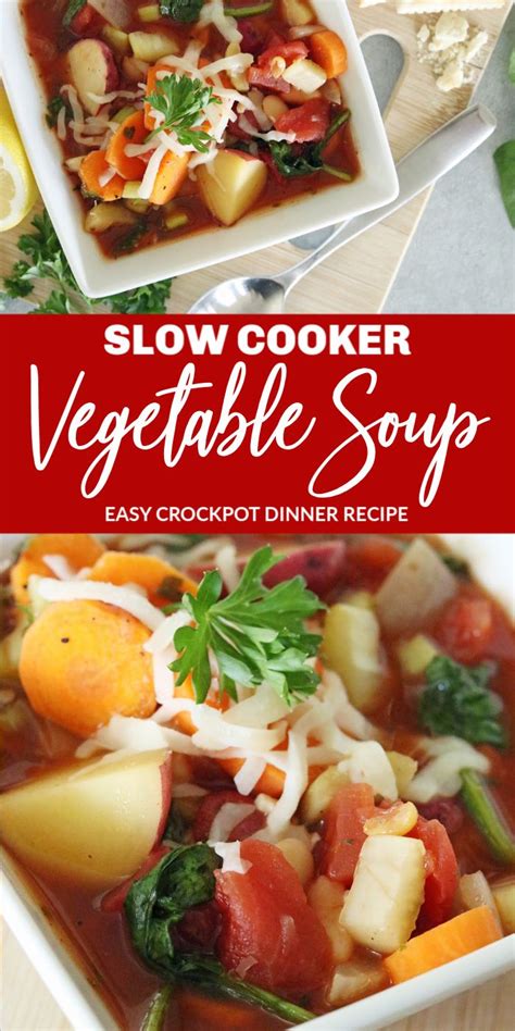 Slow Cooker Vegetable Soup Recipe Slow Cooker Vegetable Soup Recipe