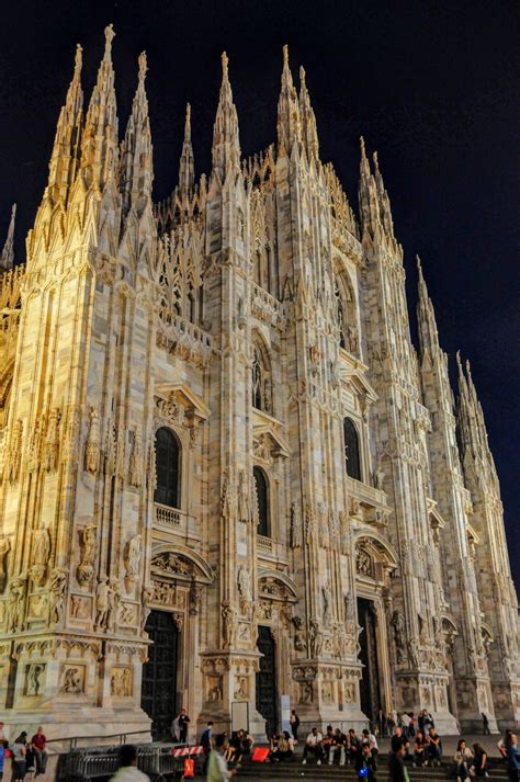 Duomo Di Milano Milan Cathedral At Night Milan Italy Duomo Di