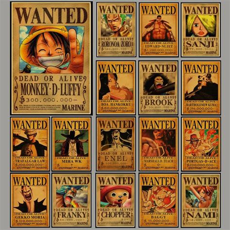 Poster One Piece Wanted All Crew