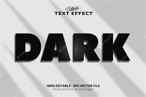 Premium Vector Dark Text Effect Edtable Text Effect Minimal Text Effect