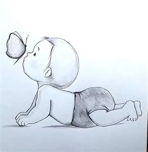 Cute Baby Drawing Full Pencil Sketch In Five Steps In 2021 Cute