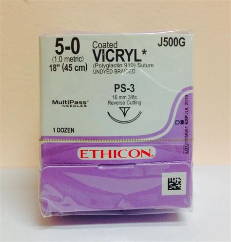Ethicon J500g Coated Vicryl Suture Precision Point Reverse Cutting