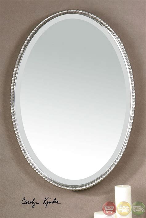 Check it out for yourself! Sherise Modern Brushed Nickel Oval Mirror 01102 B
