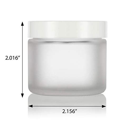 2 Oz Frosted Clear Glass Straight Sided Jars With White Foam Lined Lids High Quality Frosted