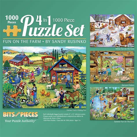 Bits And Pieces 4 In 1 Multi Pack Set Of 1000 Piece Jigsaw Puzzle For