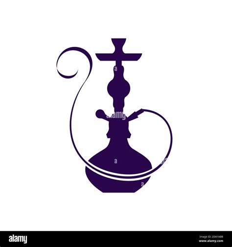 Hookah Silhouette Vector Illustration Qalyan Smoking Bar Sign Stock