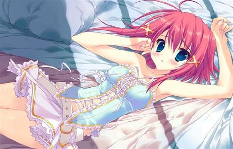 Mitsurugi Asuka Cute Girl Cg Game Pink Hair Bed Hd Wallpaper Peakpx