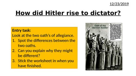 Rise Of Hitler To Dictator Teaching Resources