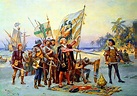 Christopher Columbus's first landing in the Americas in 1492 ...