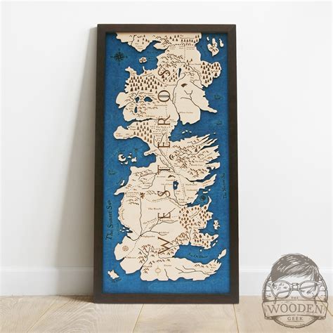 Wooden Map Of Westeros Game Of Thrones