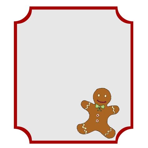 Red Border With The Gingerbread Man Clipart Free Image Download
