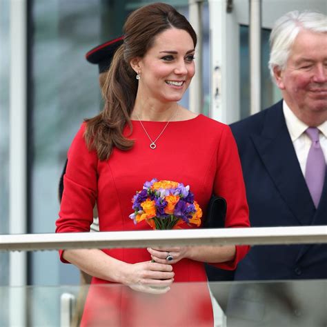 Kate Middleton Pregnant Style Red Dress 2014 Popsugar Fashion