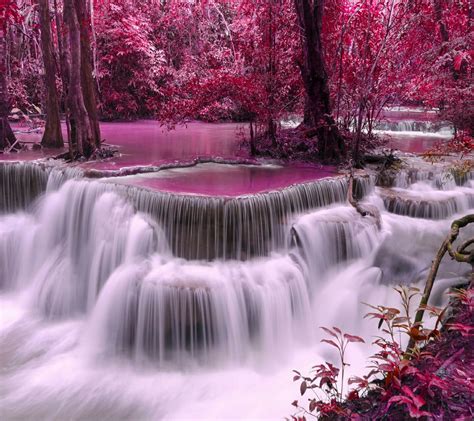 Pink Waterfall Ogq Backgrounds Hd