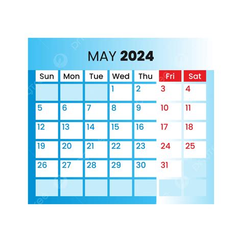 Monthly Calendar May 2024 Vector May 2024 May Calendar Png And